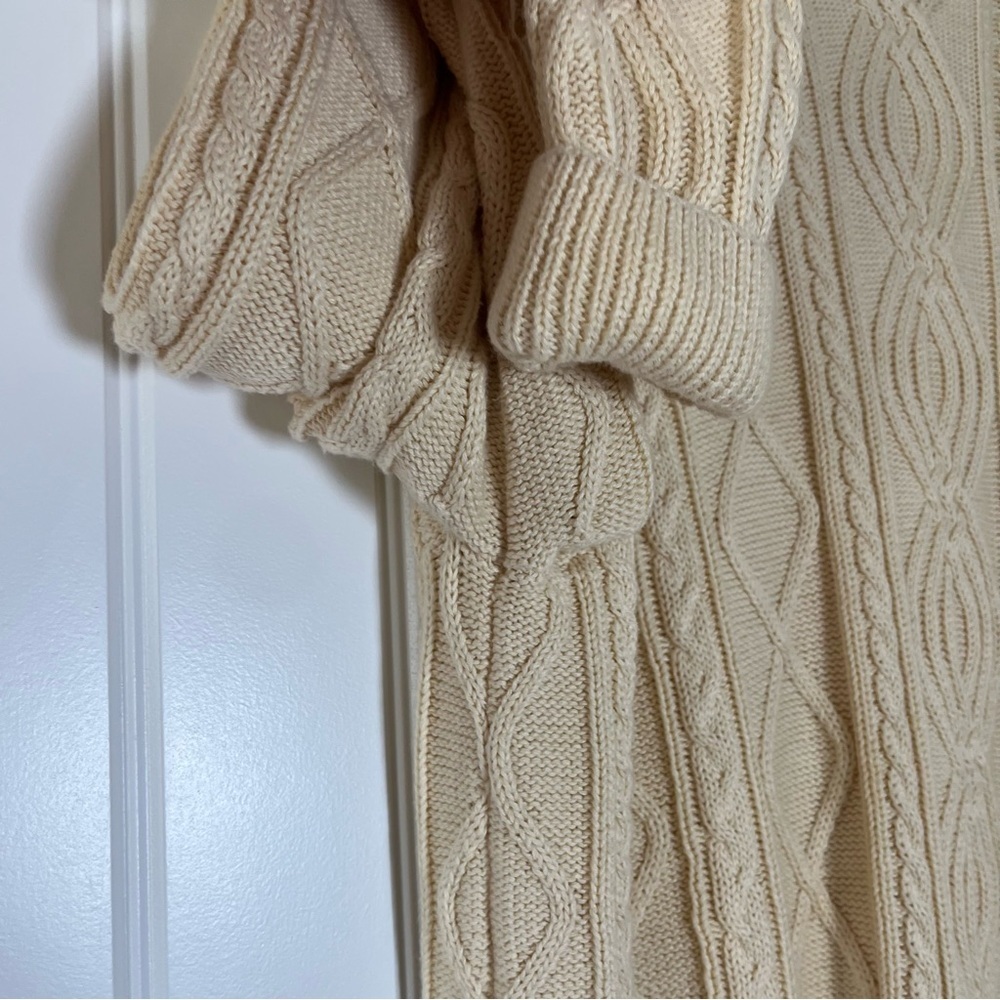Vintage Cable Knit Fisherman Turtleneck Sweater Scandi Gilmore Size Small Cotton - Picture 4 of 10